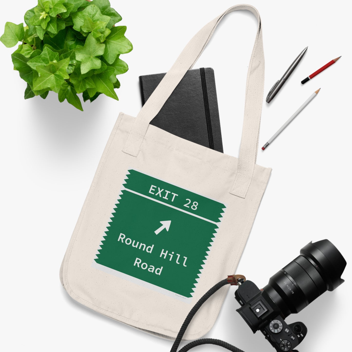 Vintage Merritt Parkway Exit 28 Sign Organic Canvas Tote Bag