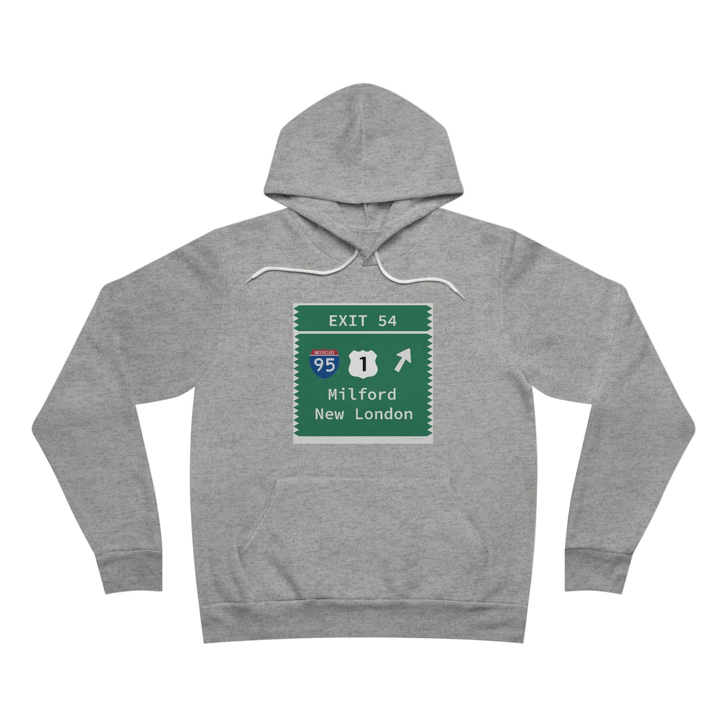 Vintage Merritt Parkway Exit 54 Sign Unisex Sponge Fleece Pullover Hoodie