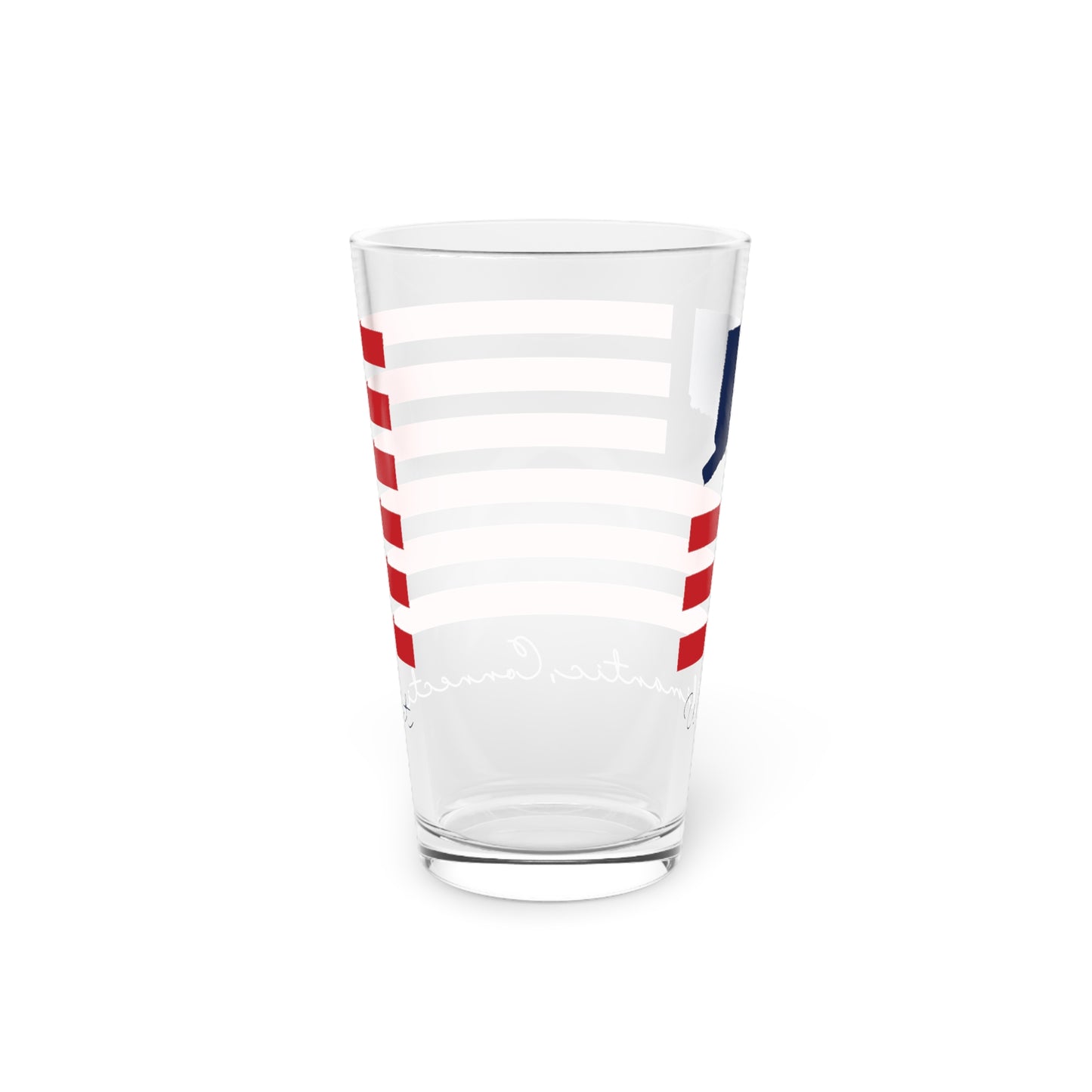 Willimantic Connecticut Flag Pint Glass, 16oz