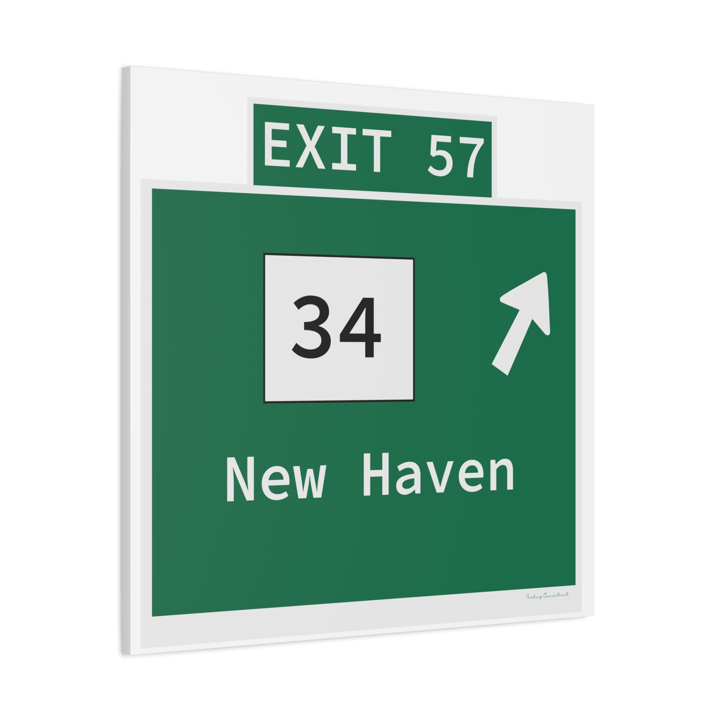 Vintage WCP Exit 57 Sign Matte Canvas, Stretched, 1.25"