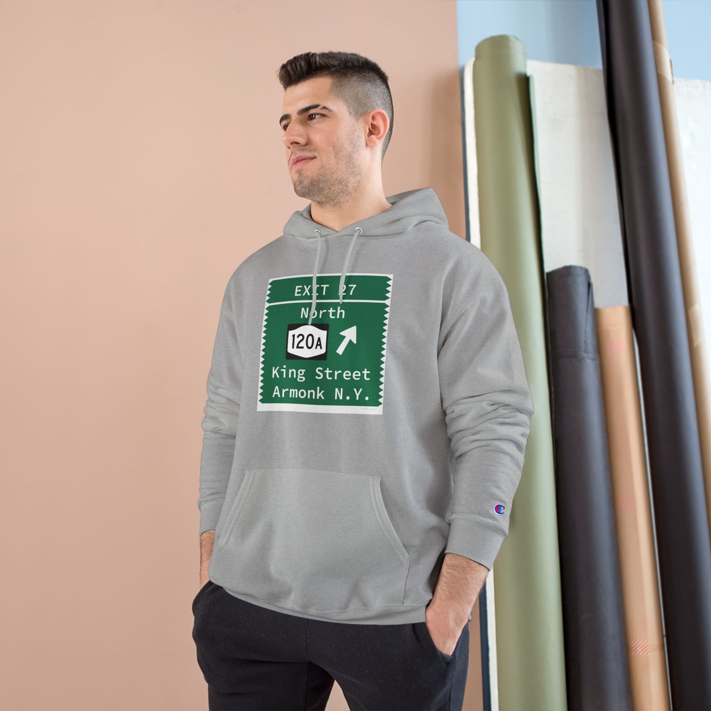 Vintage Merritt Parkway Exit 27 Sign Champion Hoodie
