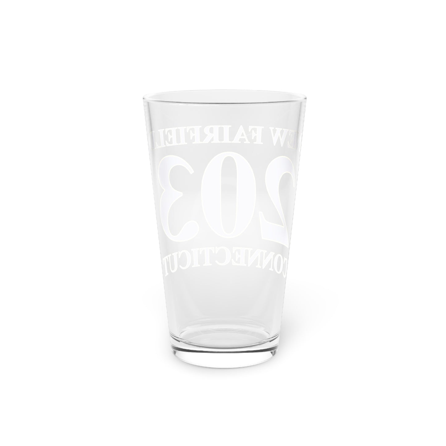New Fairfield 203 Connecticut Pint Glass, 16oz