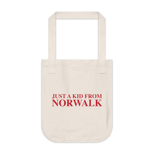 Just a kid from Norwalk Organic Canvas Tote Bag