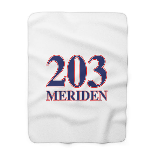 203 Meriden Red White & Blue Sherpa Fleece Blanket