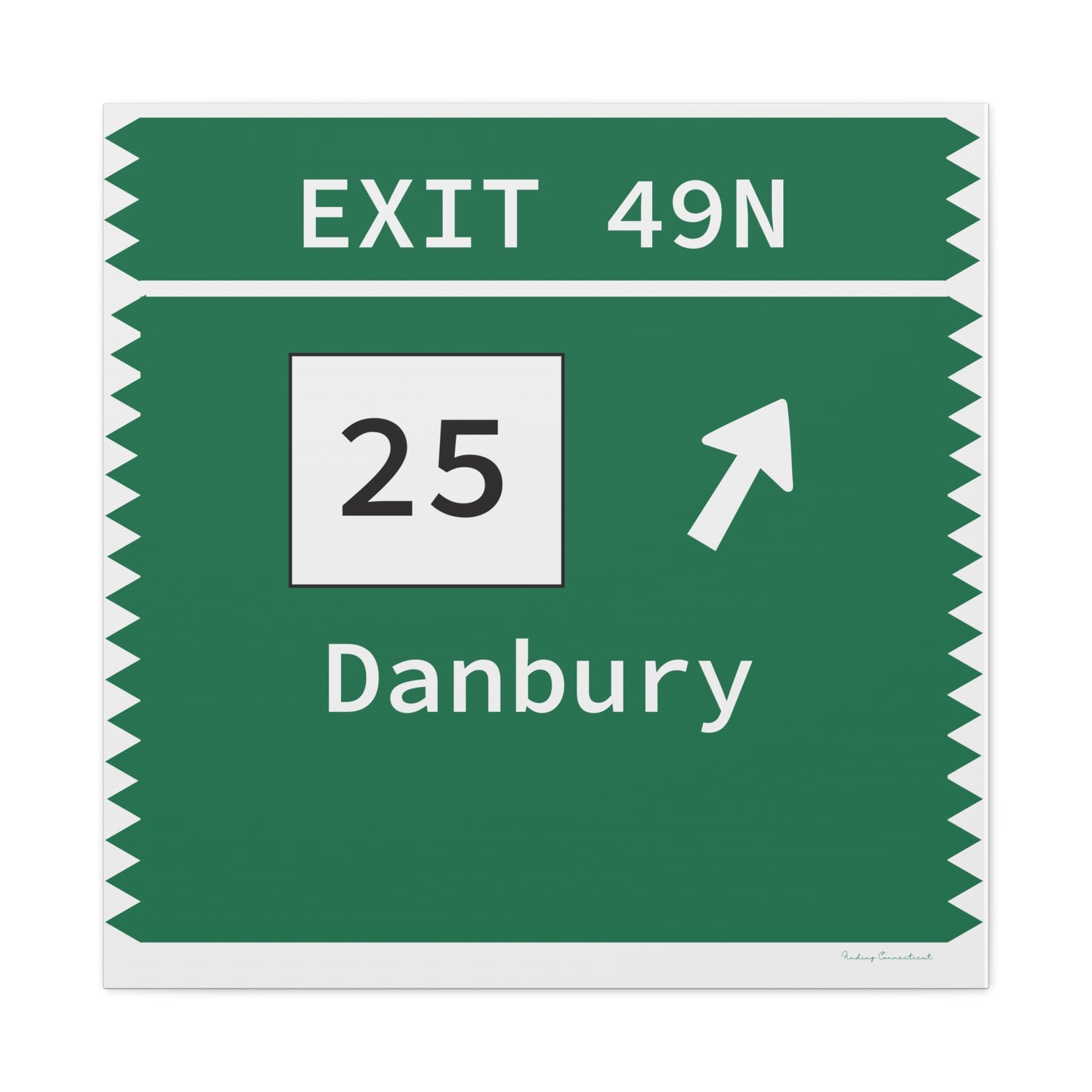 Vintage Merritt Parkway Exit 49N Sign Matte Canvas, Stretched, 1.25"