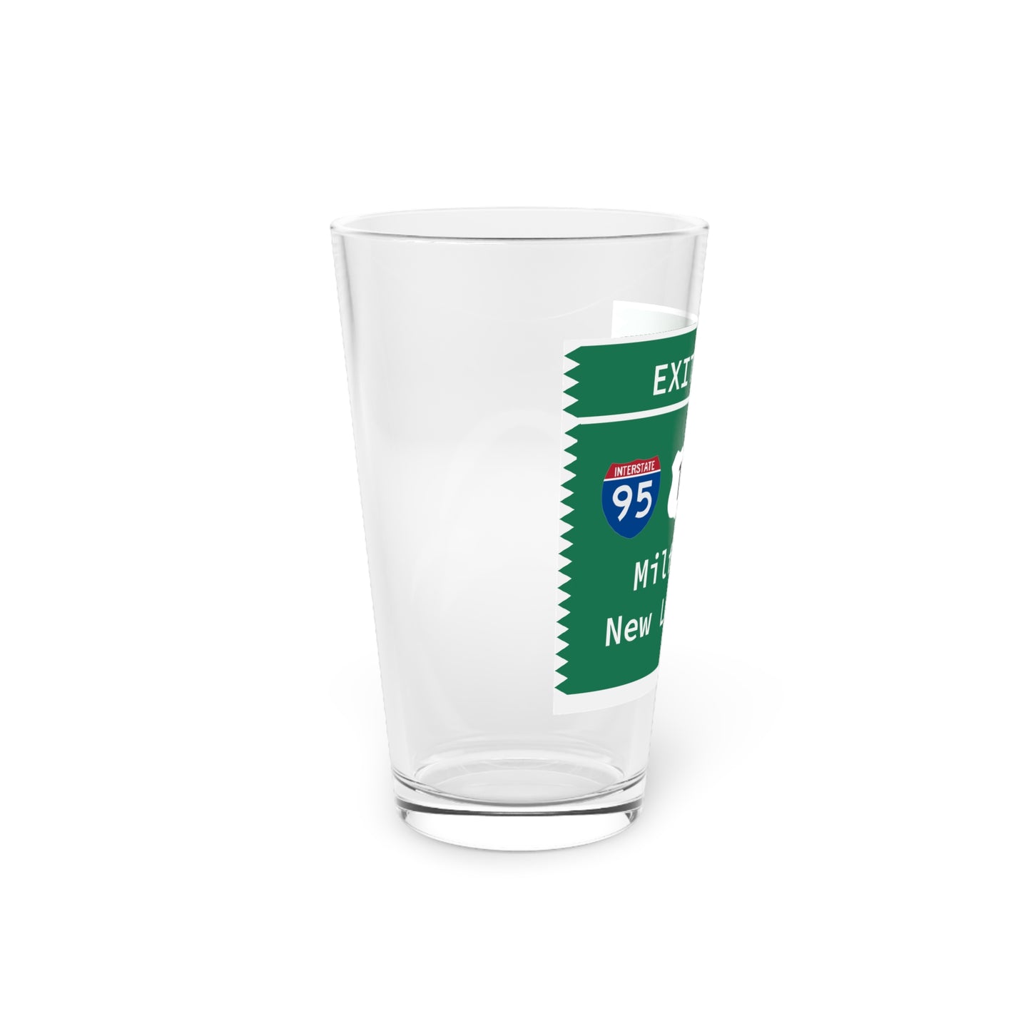 Vintage Merritt Parkway Exit 54 Sign Pint Glass, 16oz