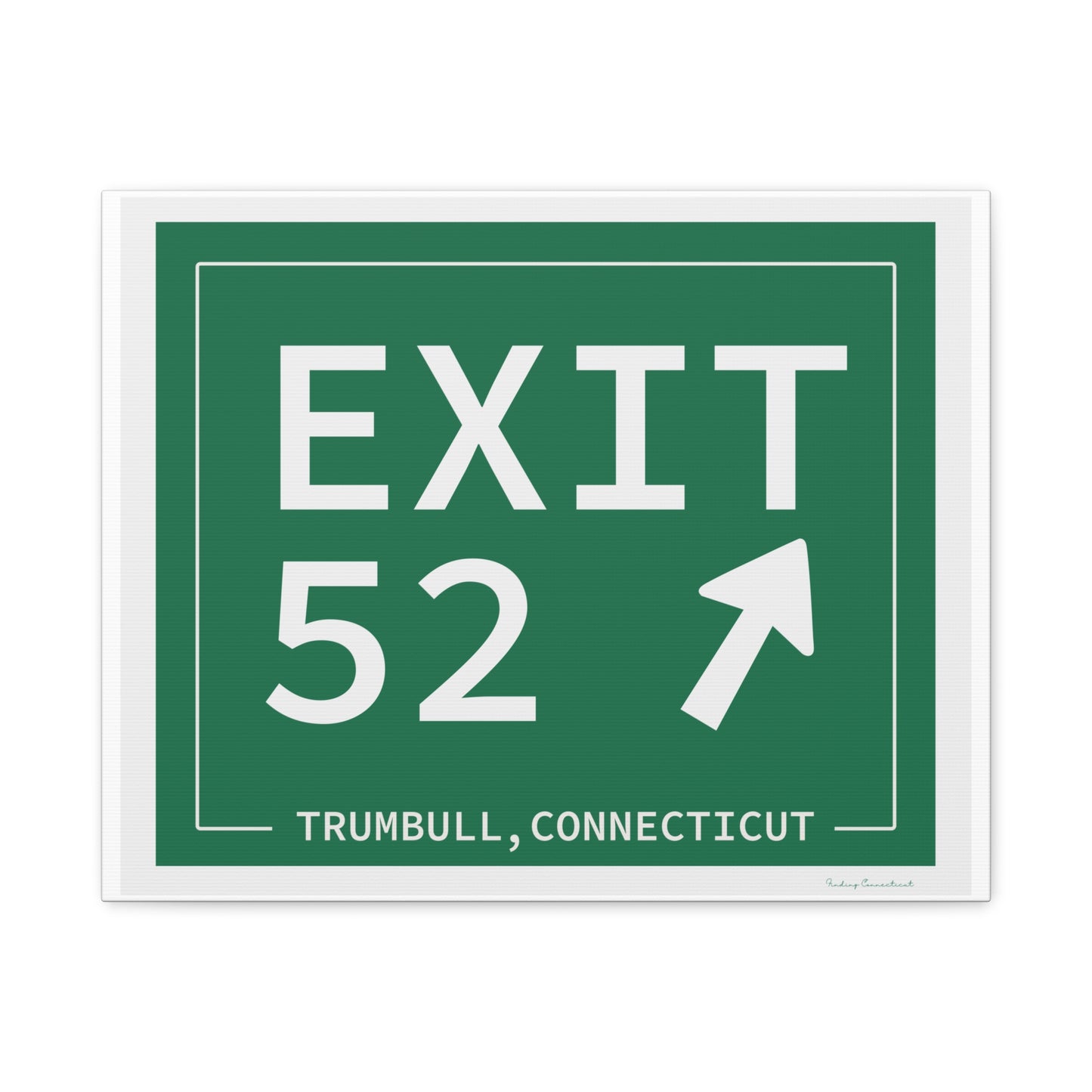 Vintage Exit 52 Merritt Parkway Sign Matte Canvas, Stretched, 1.25"