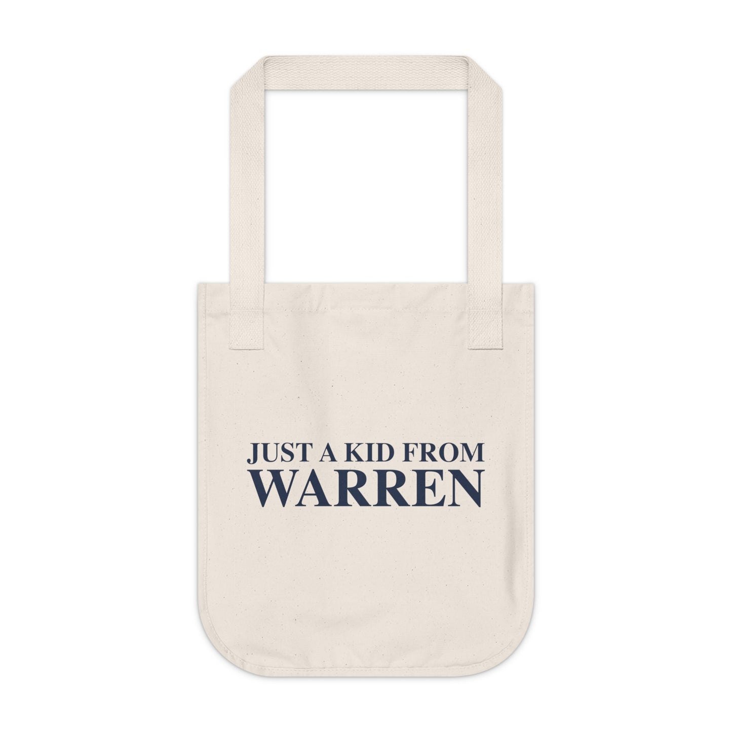 Just a kid from Warren Organic Canvas Tote Bag