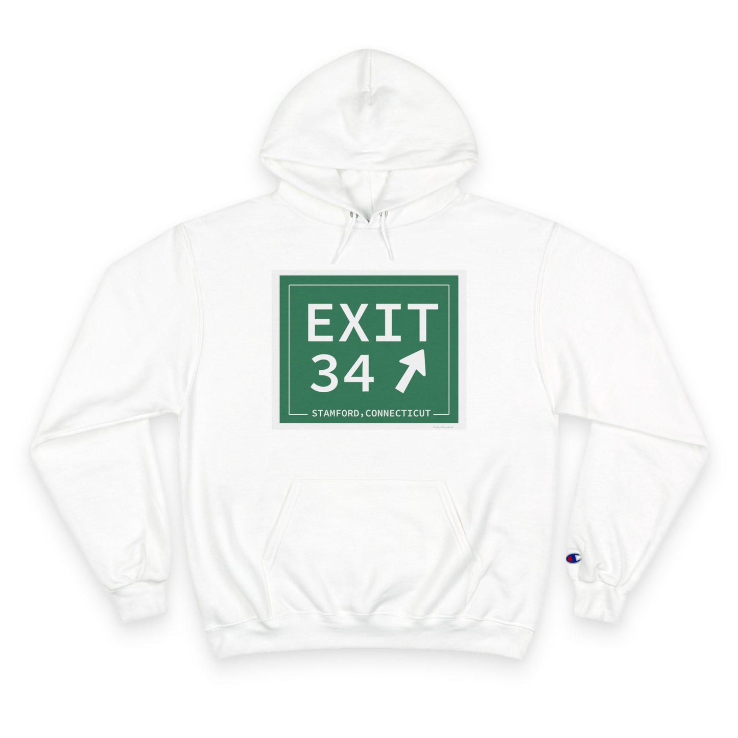 Vintage Exit 34 Merritt Parkway Sign Champion Hoodie