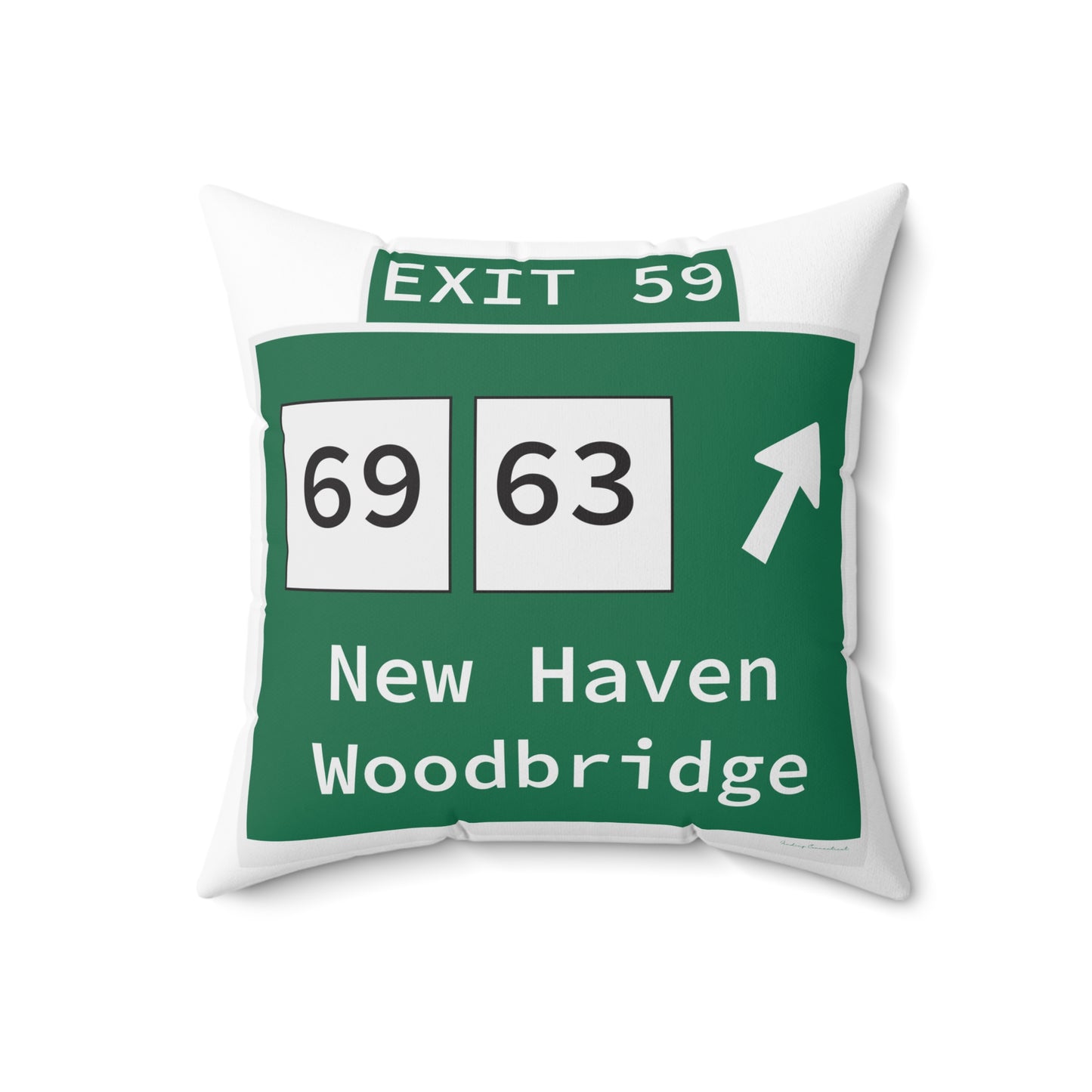 Vintage WCP Exit 59 Sign Spun Polyester Square Pillow
