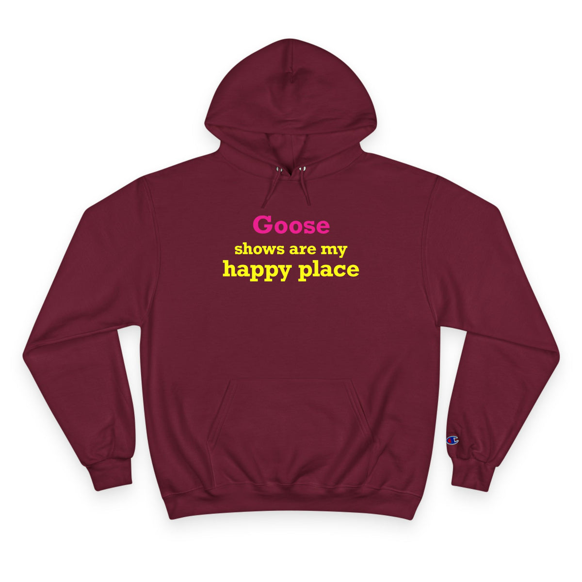 Goose Shows Are My Happy Place - Yellow & Pink Champion Hoodie