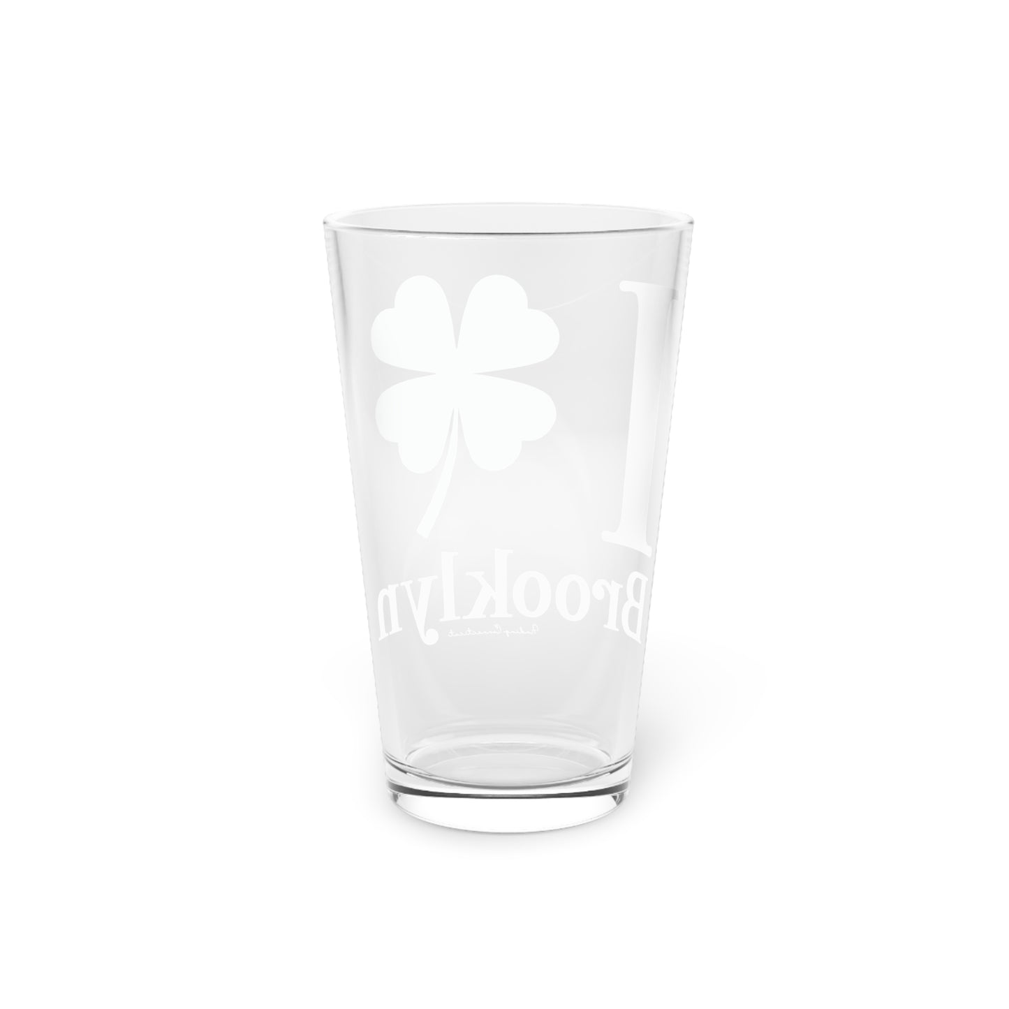 I Clover Brooklyn Pint Glass, 16oz