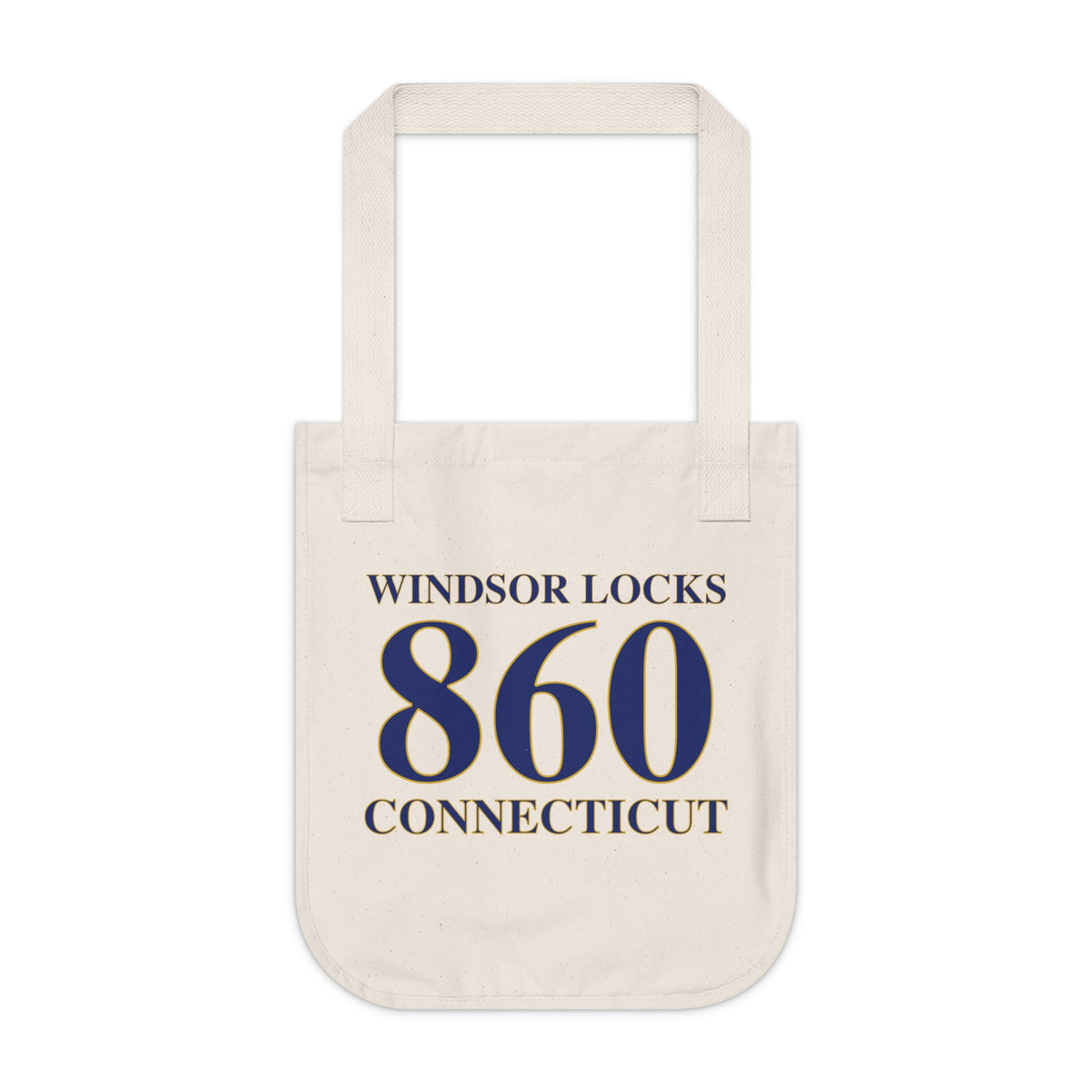 Windsor Locks 860 Connecticut Organic Canvas Tote Bag