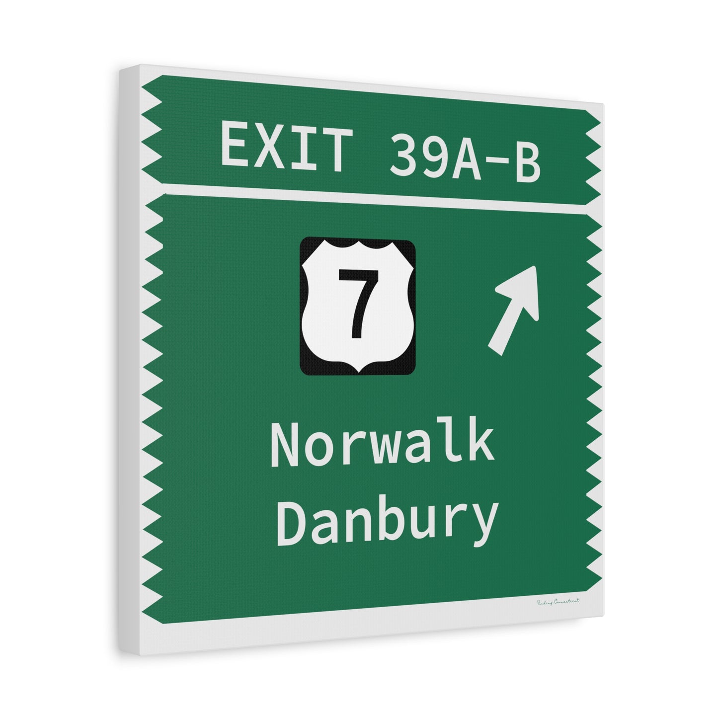 Vintage Merritt Parkway Exit 39 A-B SignMatte Canvas, Stretched, 1.25"
