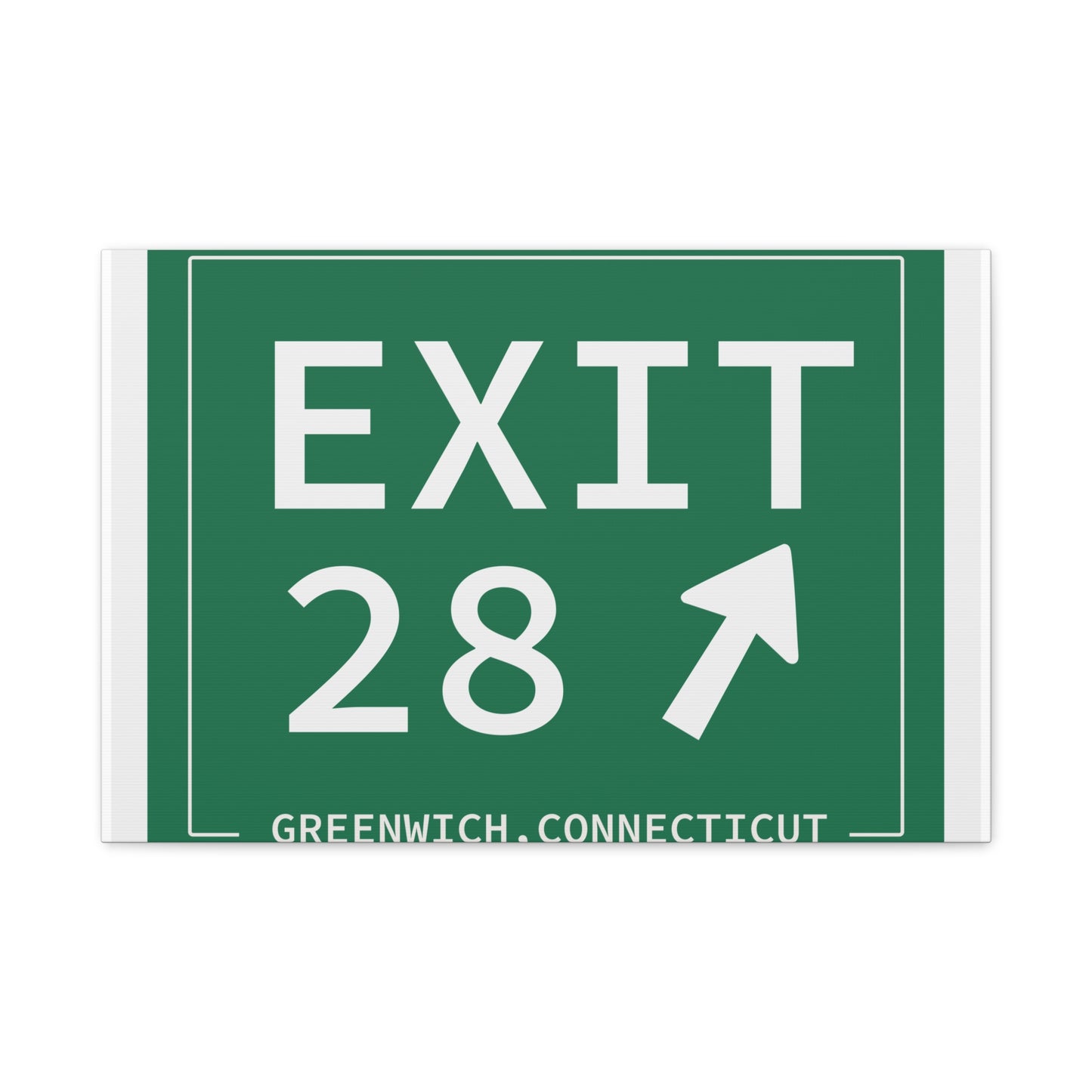 Vintage Exit 28 Merritt Parkway Sign Matte Canvas, Stretched, 1.25"