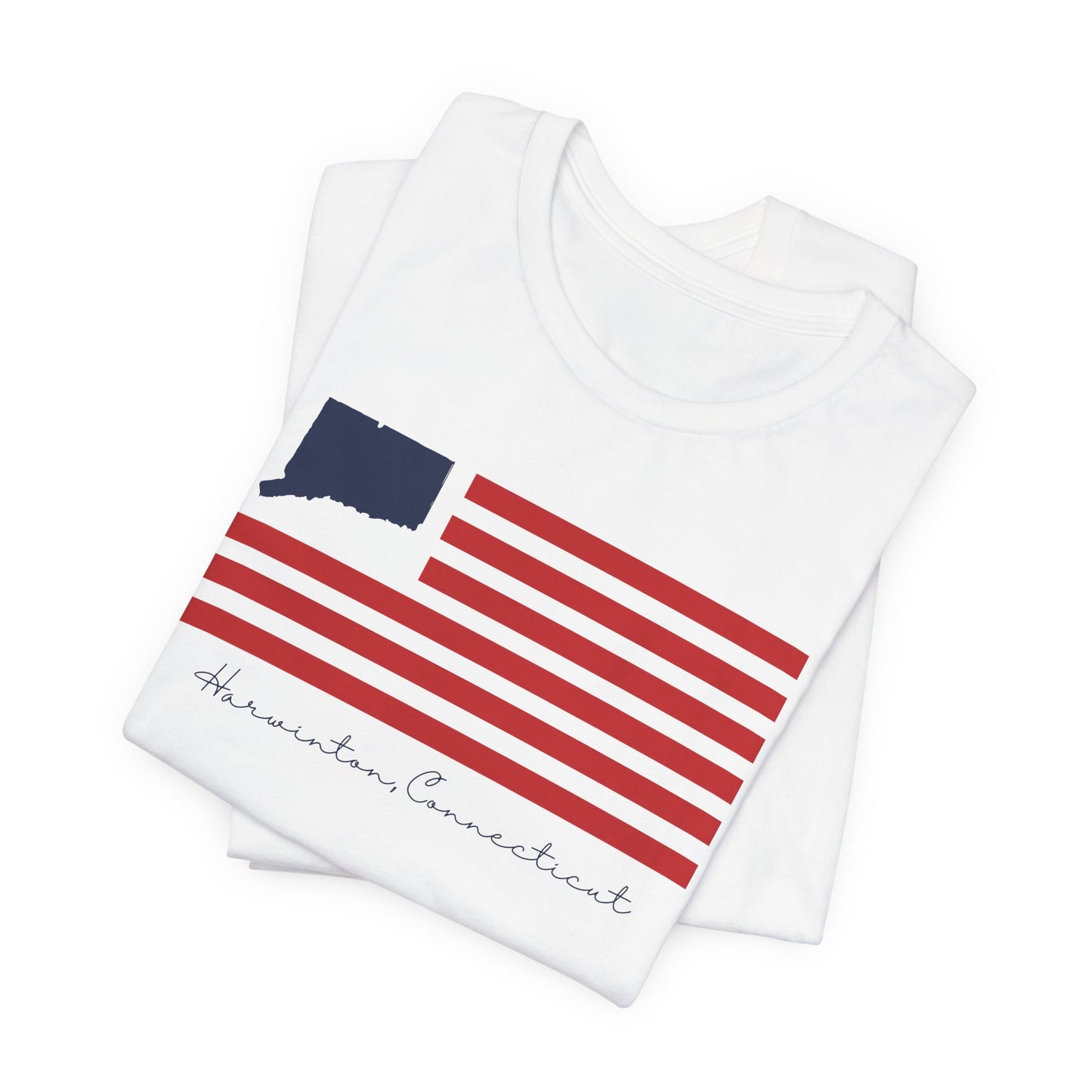 Harwinton Connecticut Flag Unisex Jersey Short Sleeve T-Shirt