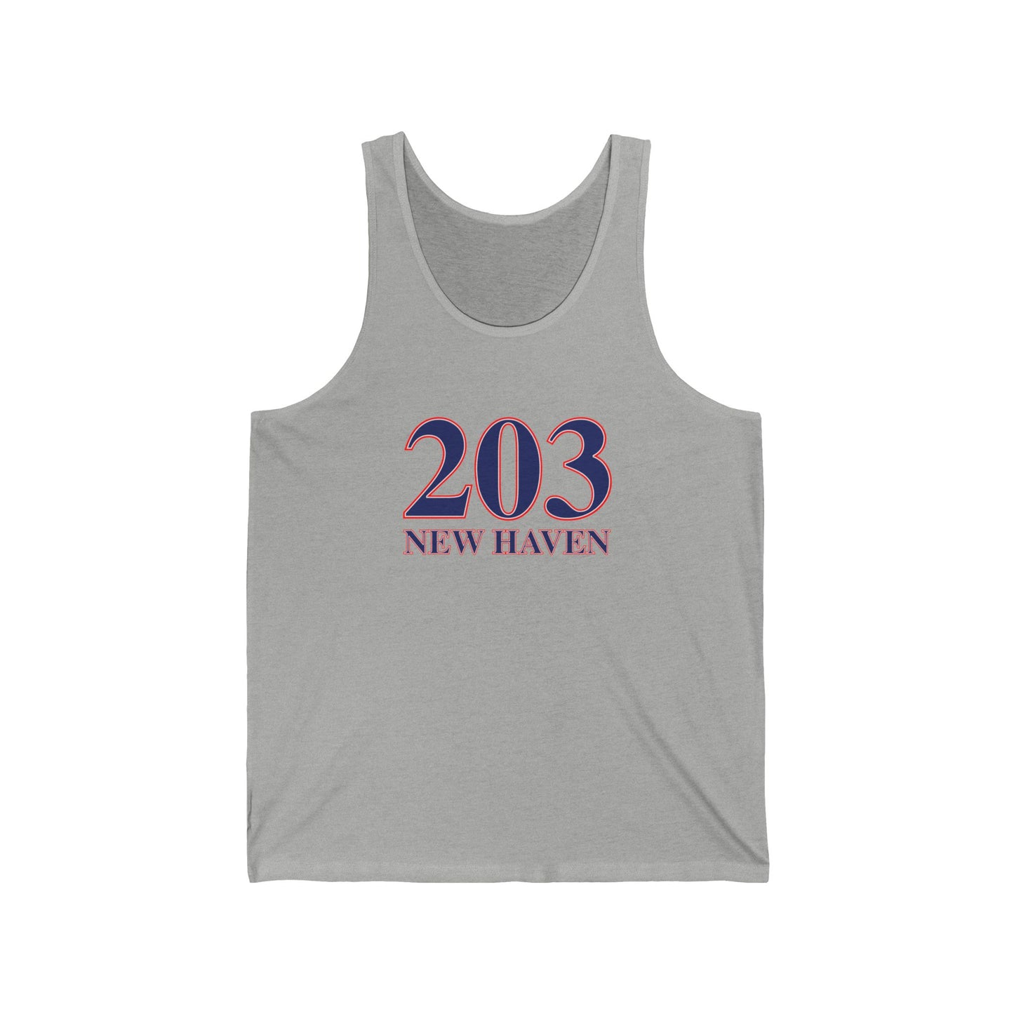 203 New Haven Red, White & Blue Unisex Jersey Tank Top