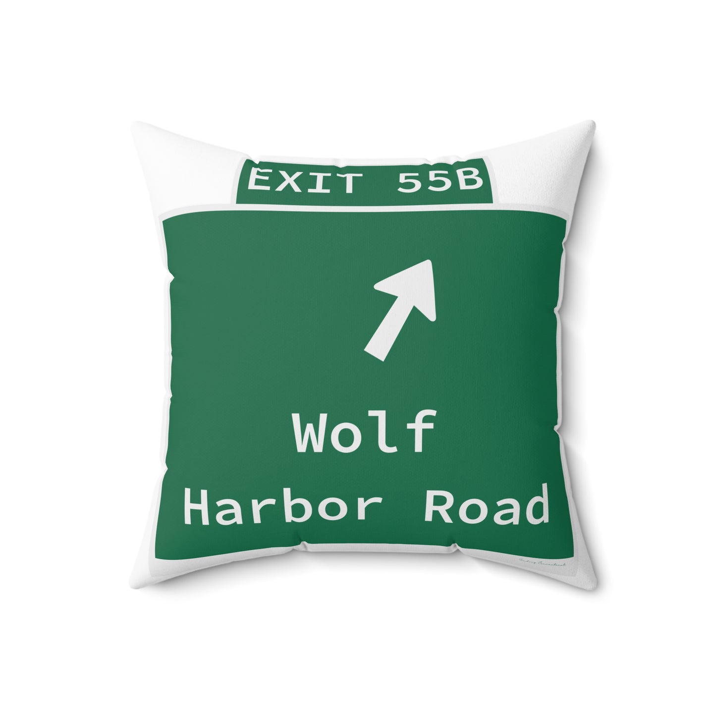 Vintage WCP Exit 55B Sign Spun Polyester Square Pillow
