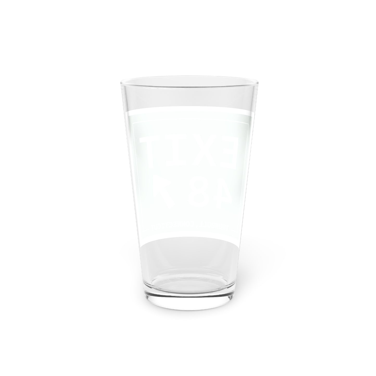 Vintage Exit 48 Merritt Parkway Sign Pint Glass, 16oz