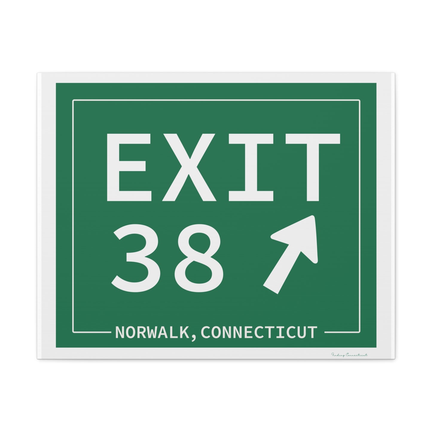 Vintage Exit 38 Merritt Parkway Sign Matte Canvas, Stretched, 1.25"