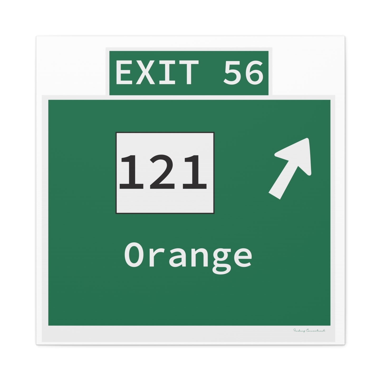 Vintage WCP Exit 56 Sign Matte Canvas, Stretched, 1.25"
