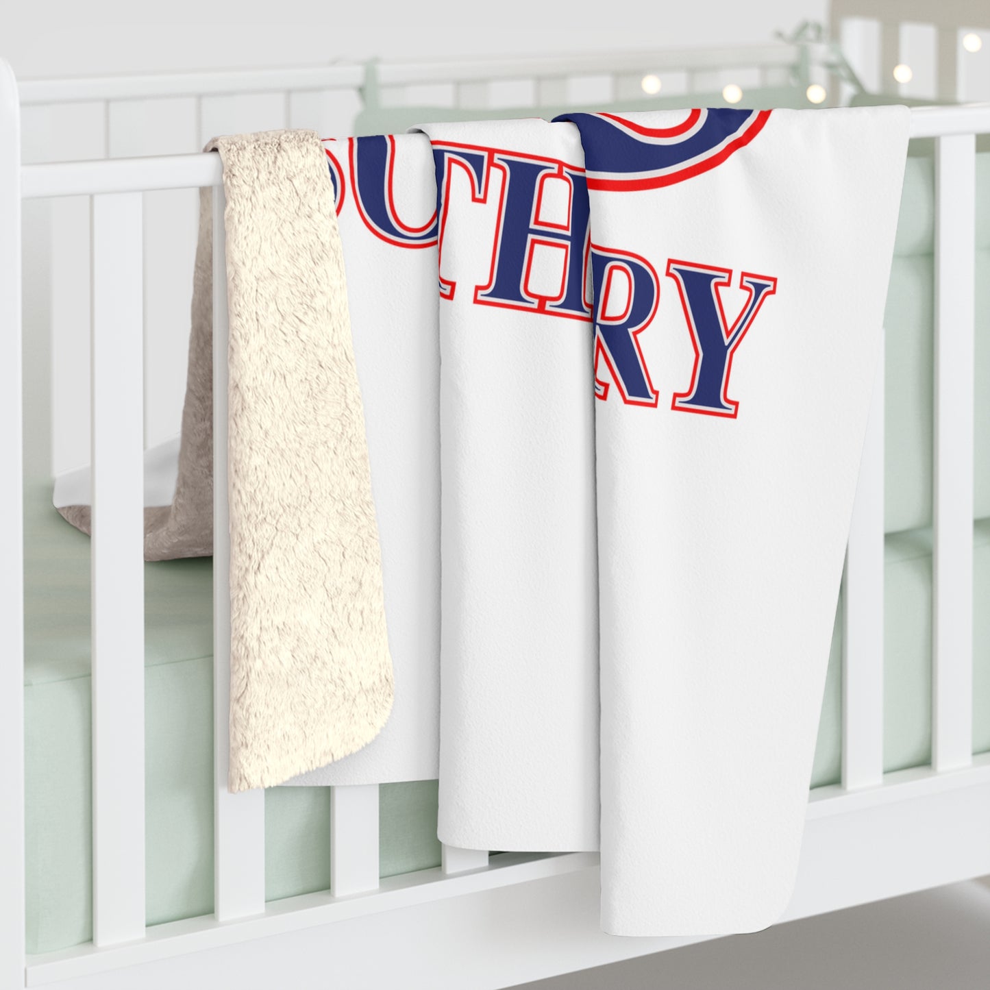 203 Southbury Red White & Blue Sherpa Fleece Blanket