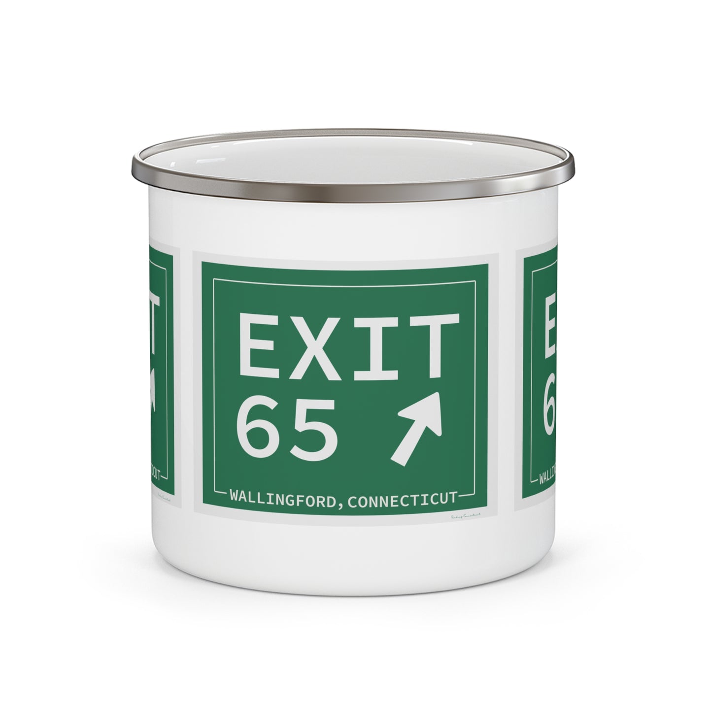 Vintage Exit 65 WCP Sign Enamel Camping Mug