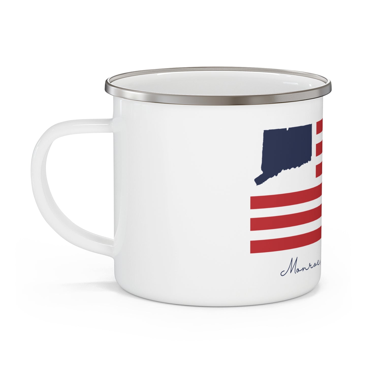 Monroe Connecticut Flag Enamel Camping Mug
