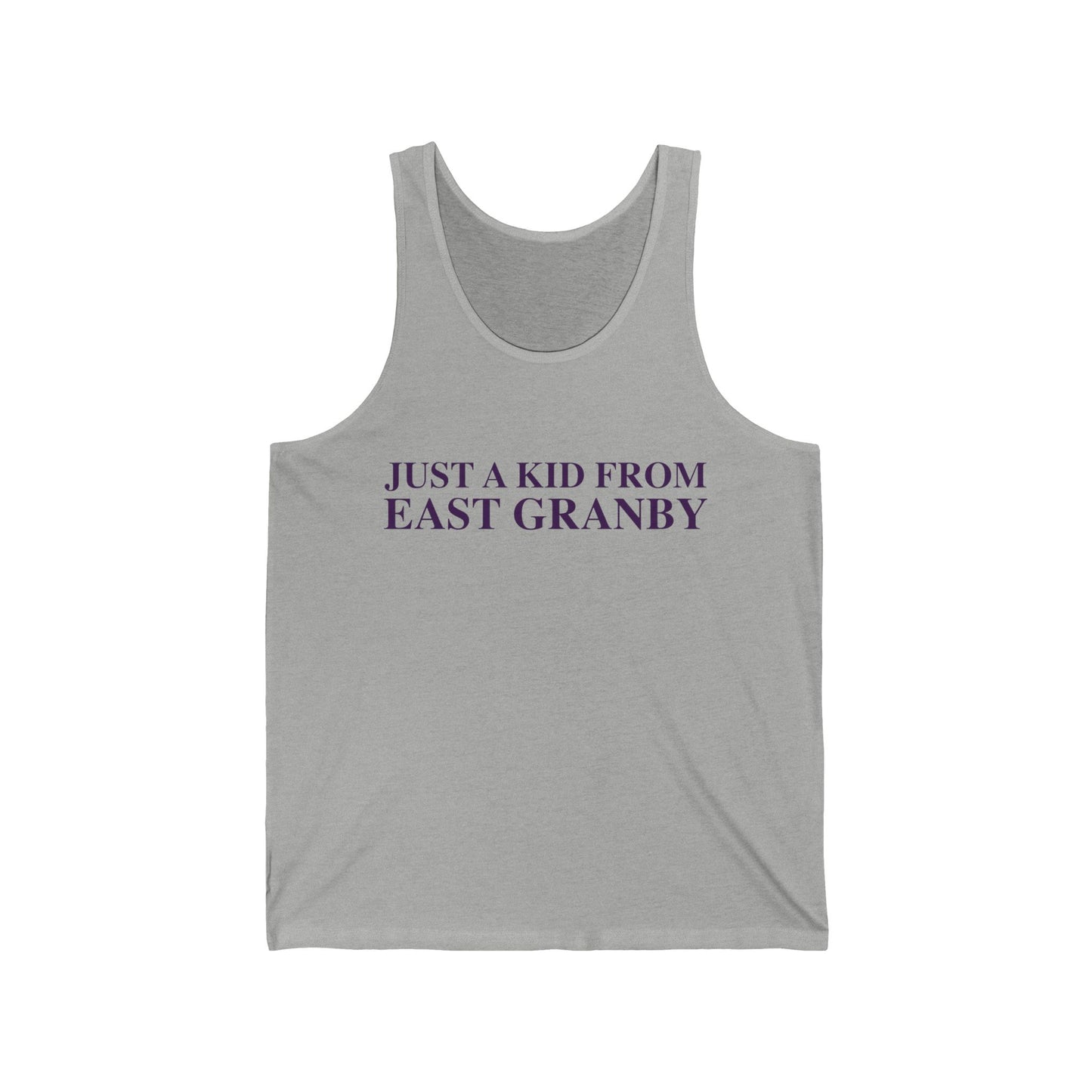 Just a kid from East Granby Unisex Jersey Tank Top