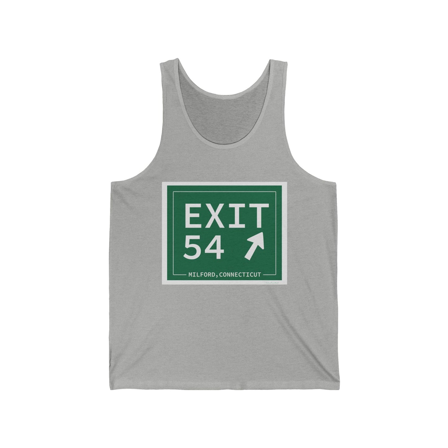 Vintage Exit 54 Merritt Parkway Sign Unisex Jersey Tank Top