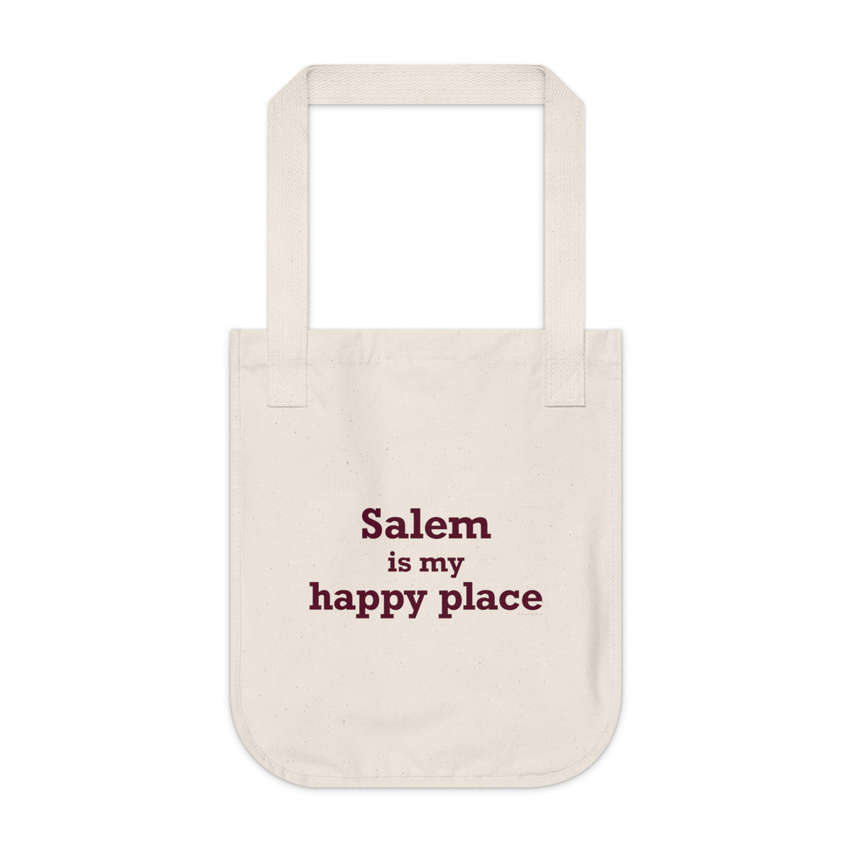 Salem is My Happy Place Organic Canvas Tote Bag