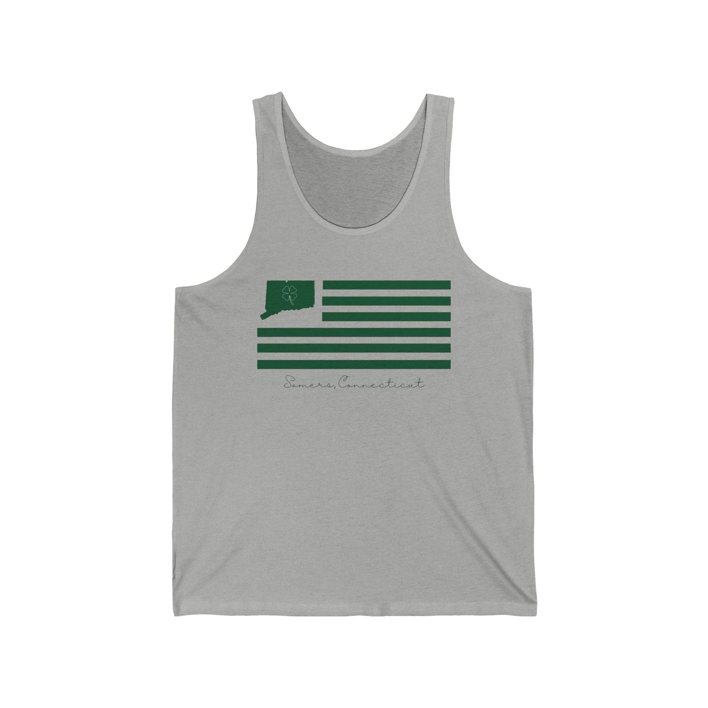 Somers Connecticut St. Patrick’s Day Flag Unisex Jersey Tank Top