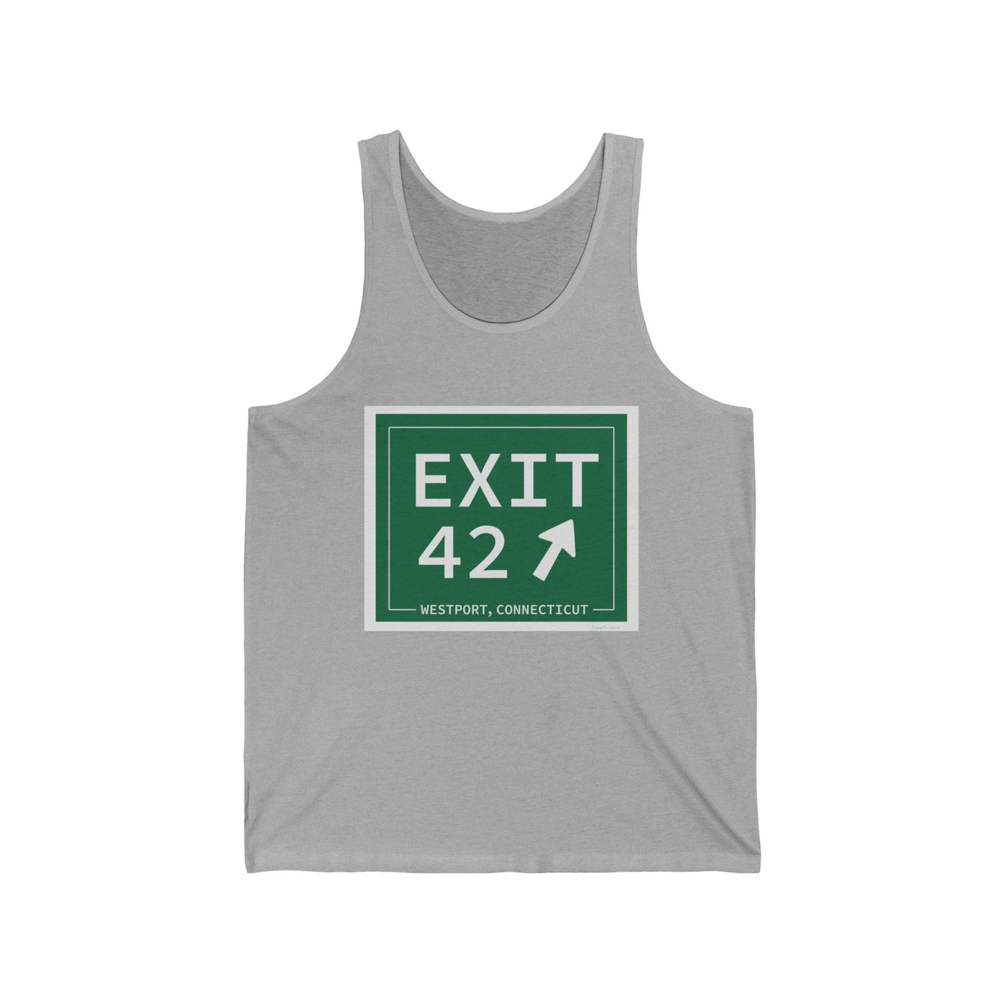 Vintage Exit 42 Merritt Parkway Sign Unisex Jersey Tank Top