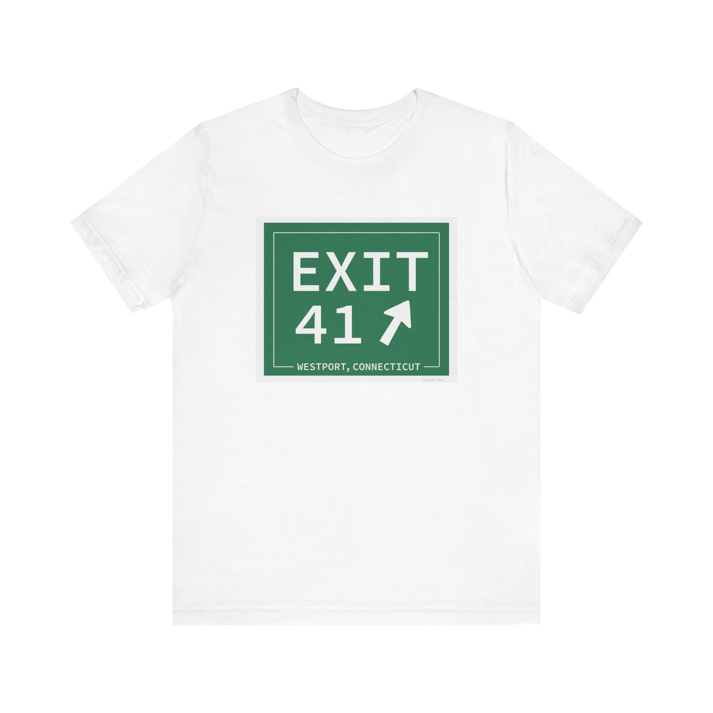 Vintage Exit 41 Merritt Parkway Sign Unisex Jersey Short Sleeve T-Shirt