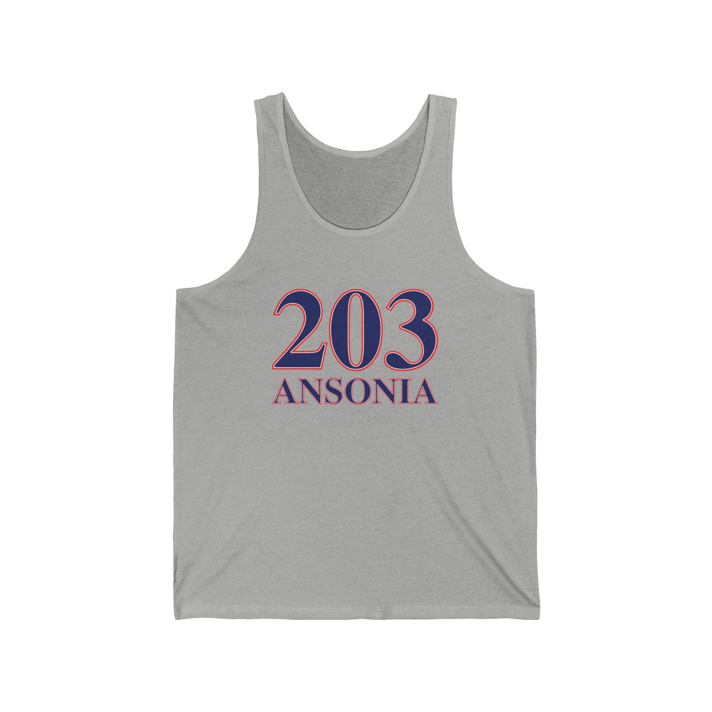 203 Ansonia Red White & Blue Unisex Jersey Tank Top