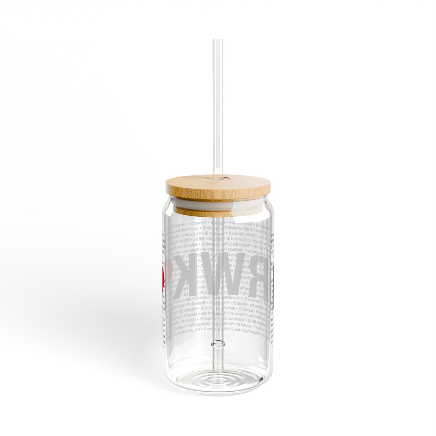 Norwalk Love Glass Can with Straw and Lid, 16oz