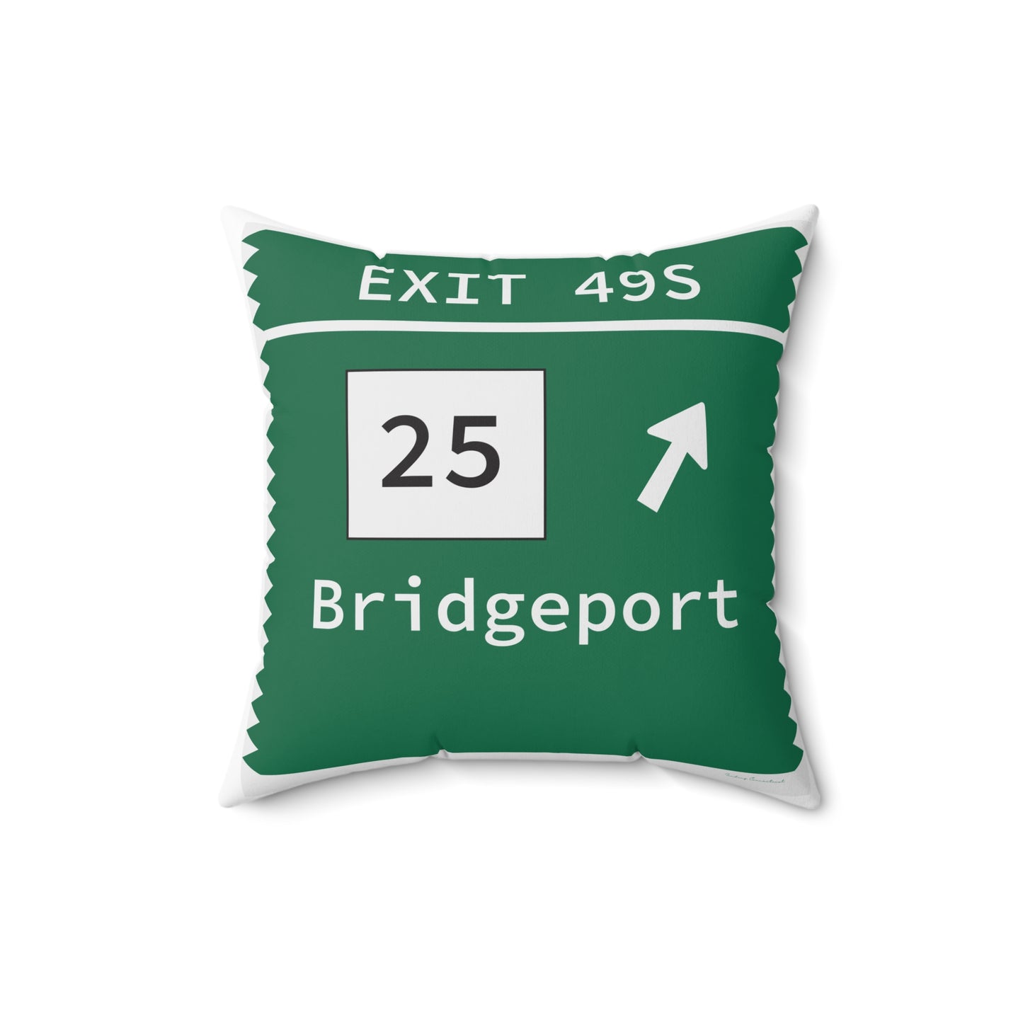 Vintage Merritt Parkway Exit 49S Sign Spun Polyester Square Pillow