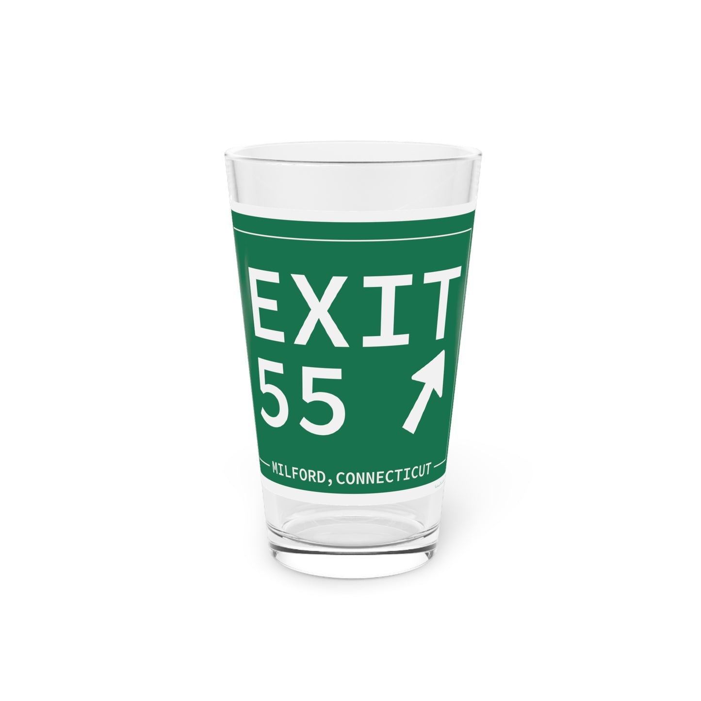 Vintage Exit 55 WCP Sign Pint Glass, 16oz