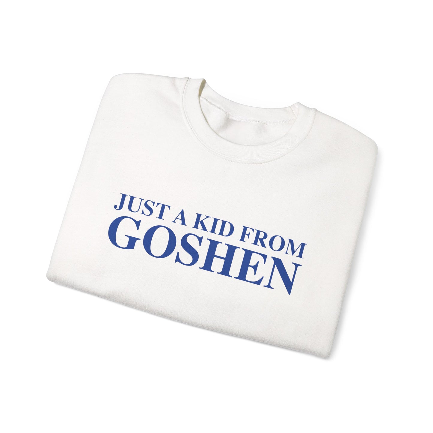 Just a kid from Goshen Unisex Heavy Blend™ Crewneck Sweatshirt