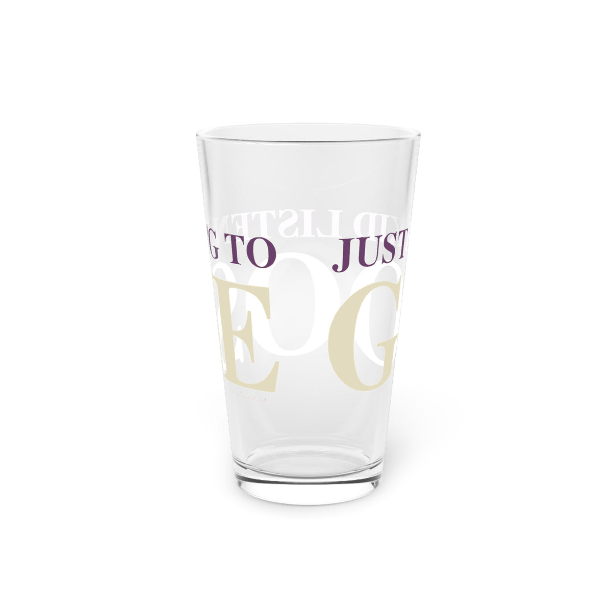 Just a kid listening to Goose - Cream & Purple Pint Glass, 16oz