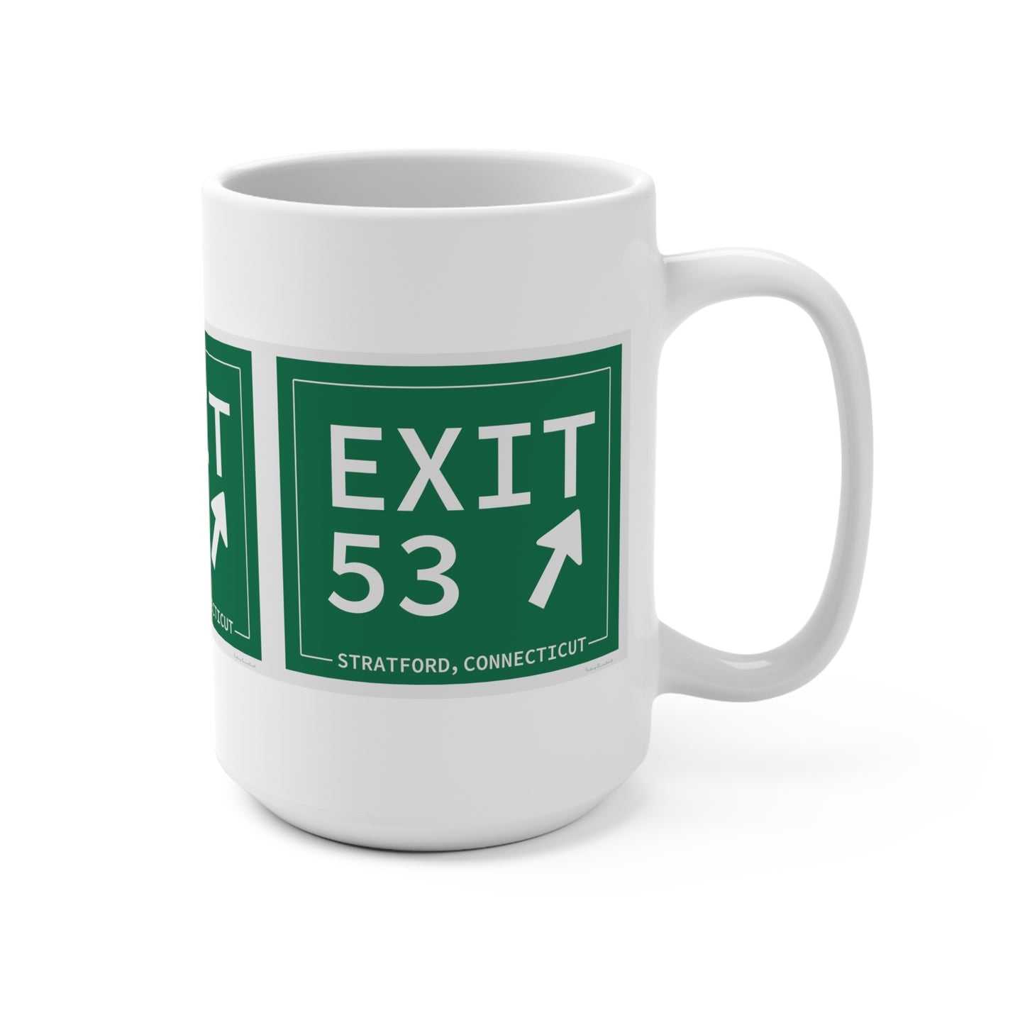 Vintage Exit 53 Merritt Parkway Sign Mug 15oz