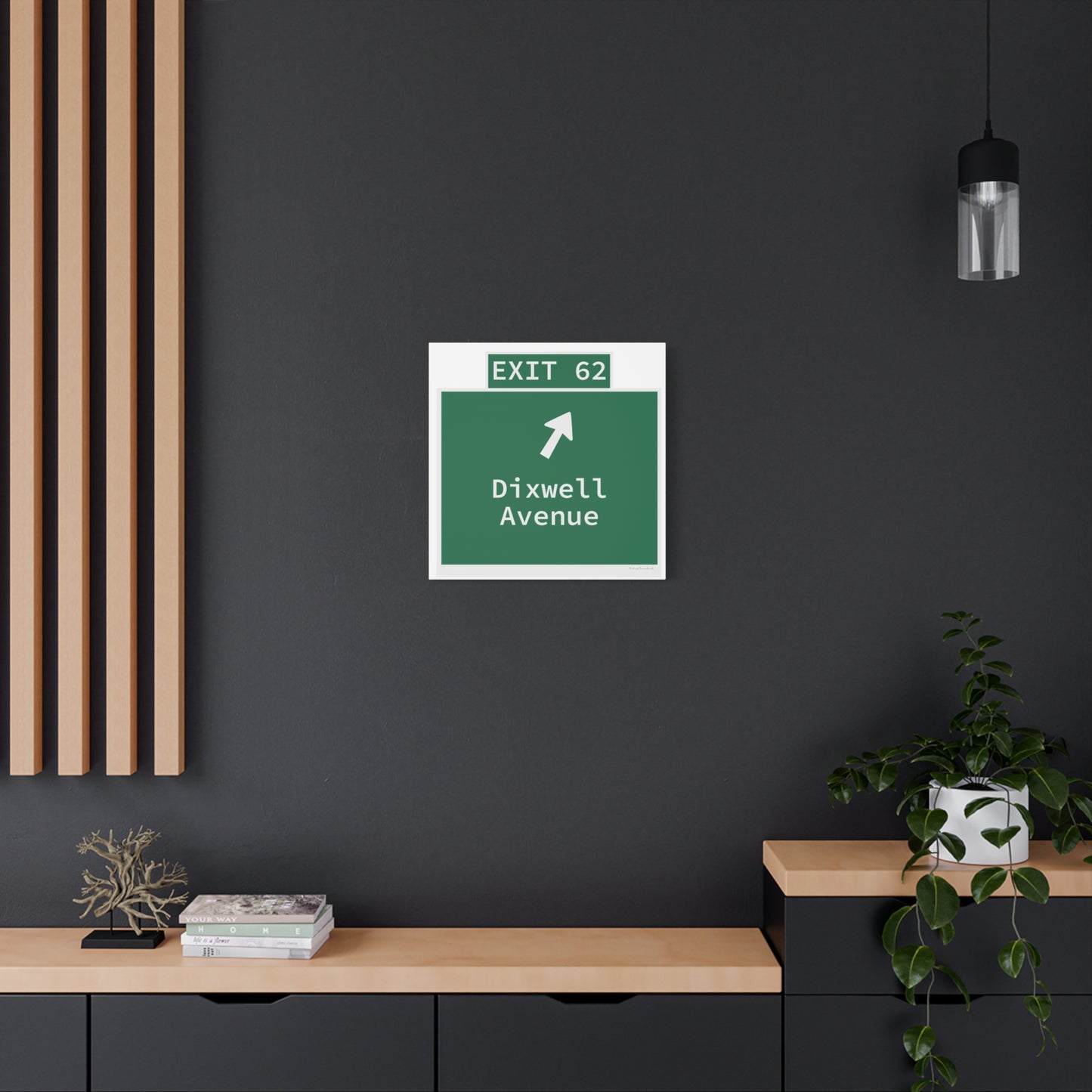 Vintage WCP Exit 62 Sign Matte Canvas, Stretched, 1.25"