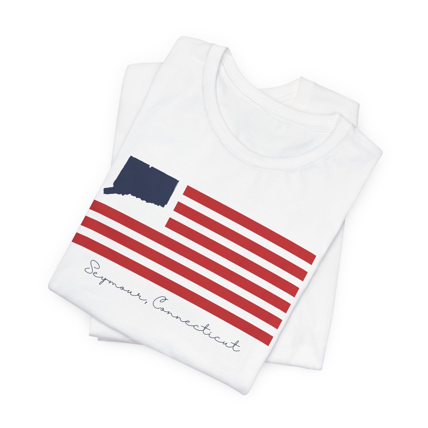 Seymour Connecticut Flag Unisex Jersey Short Sleeve T-Shirt