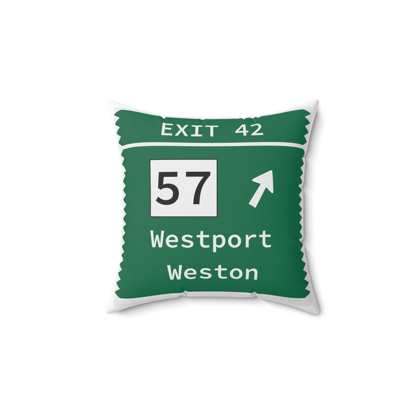 Vintage Merritt Parkway Exit 42 Sign Spun Polyester Square Pillow