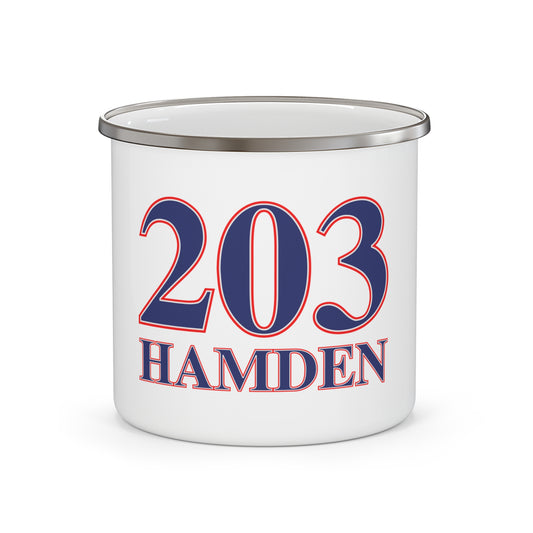 203 Hamden Red White & Blue Enamel Camping Mug