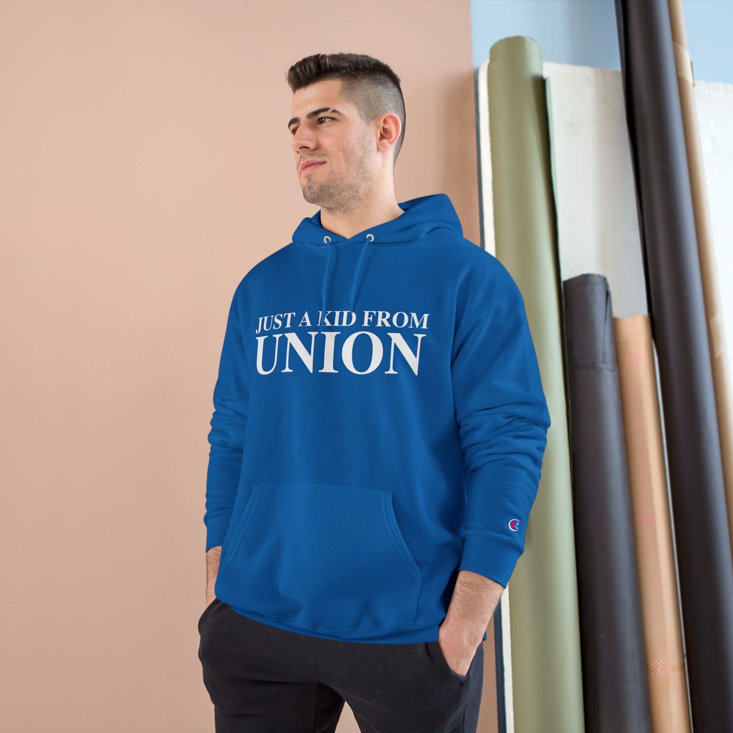 Just a kid from Union Champion Hoodie