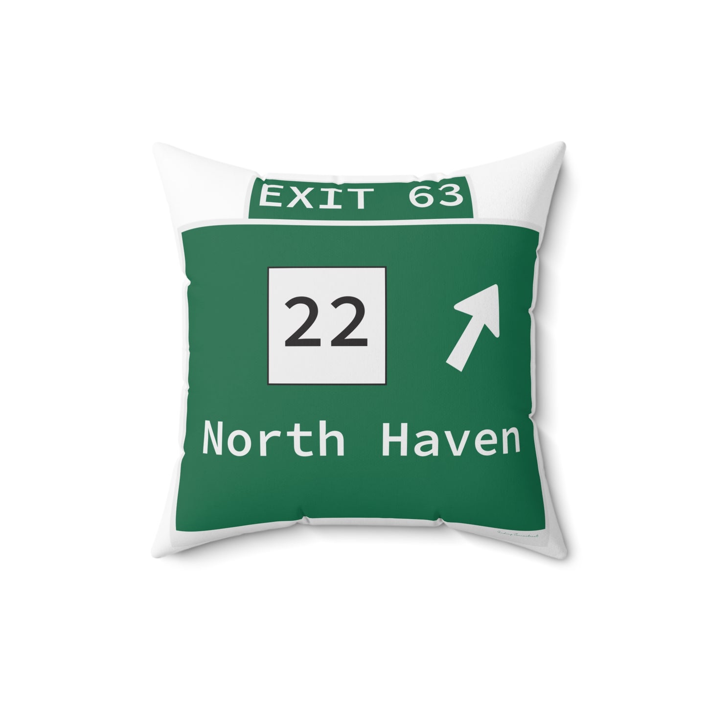 Vintage WCP Exit 63 Sign Spun Polyester Square Pillow