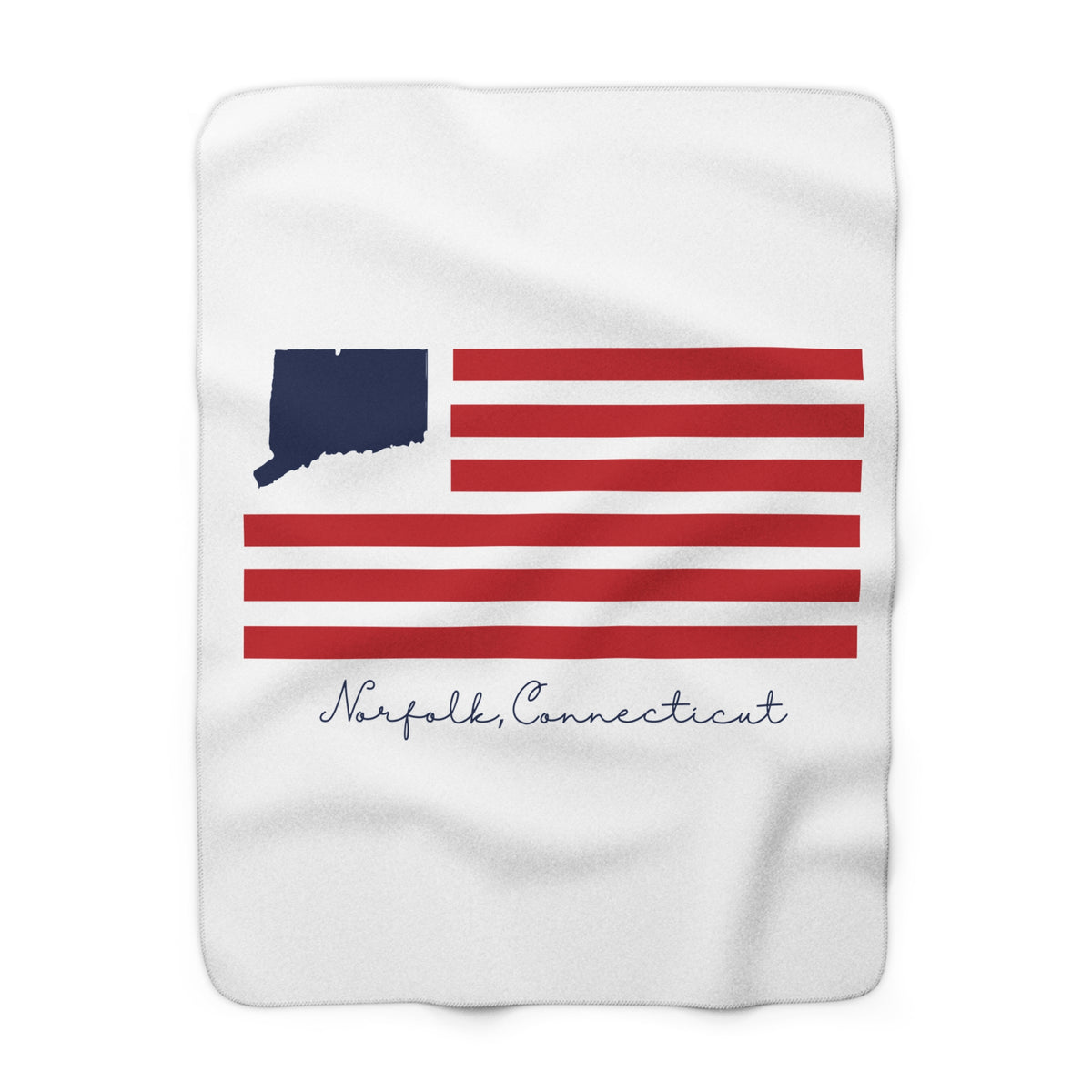 Norfolk Connecticut Flag Sherpa Fleece Blanket