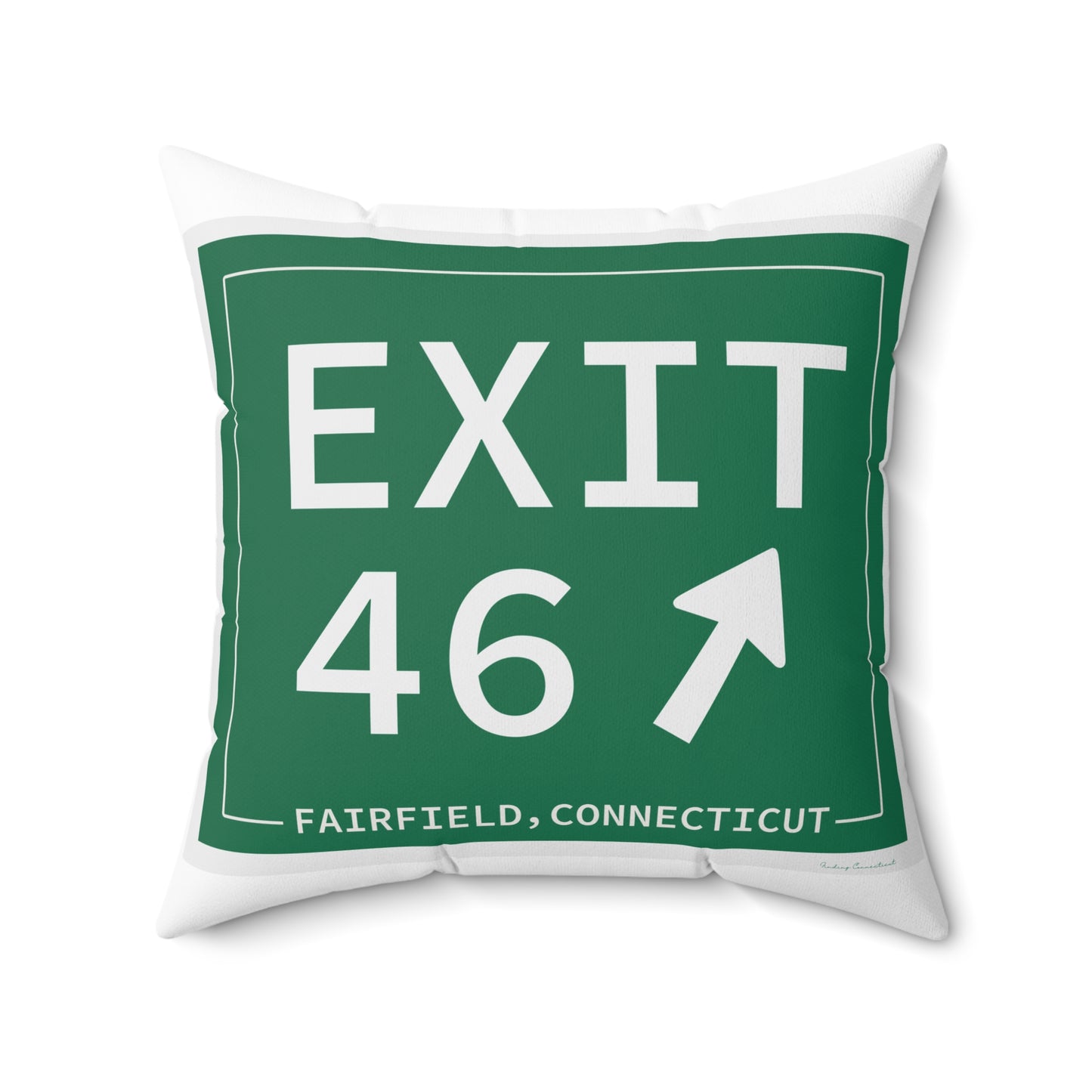 Vintage Exit 46 Merritt Parkway Sign Spun Polyester Square Pillow