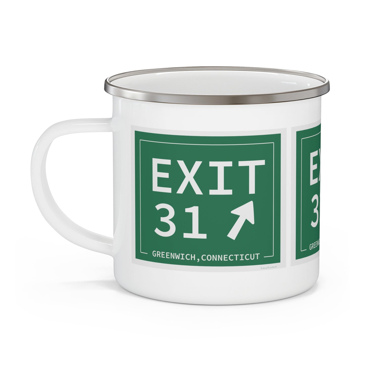 Vintage Exit 31 Merritt Parkway Sign Enamel Camping Mug